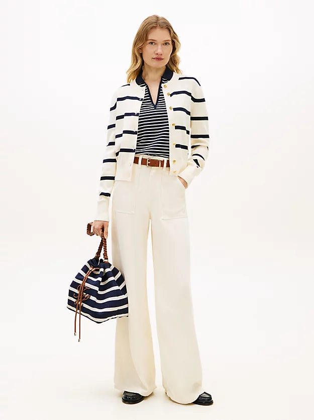 Premium Knit Gold-Tone Button Cardigan