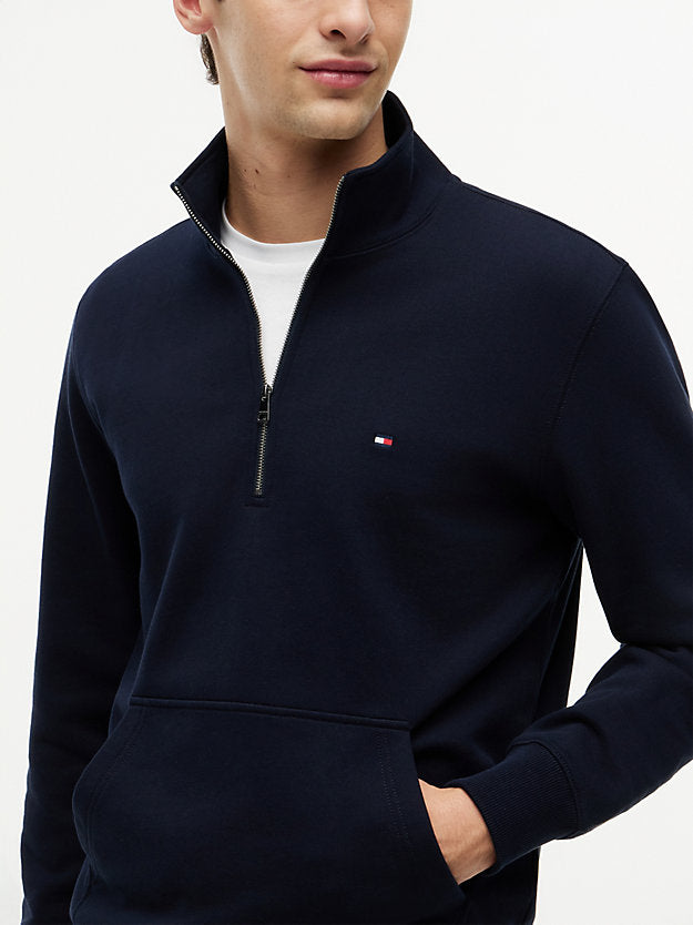 Flag Embroidery Terry Quarter-Zip Sweatshirt