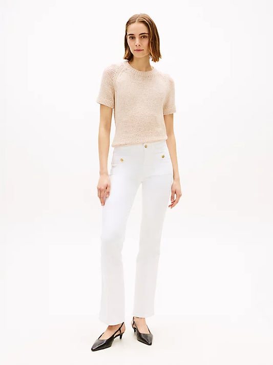 Mid Rise Bootcut White Jeans