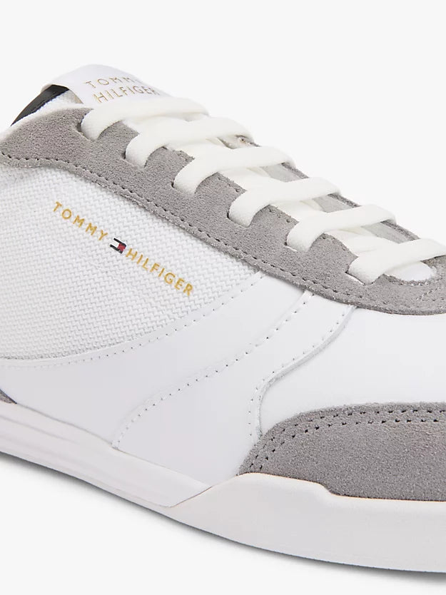 Mixed Texture Cupsole Trainers WiLeather