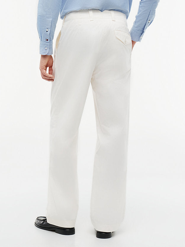 Lightweight Paper Touch Pleated Loose Trousers