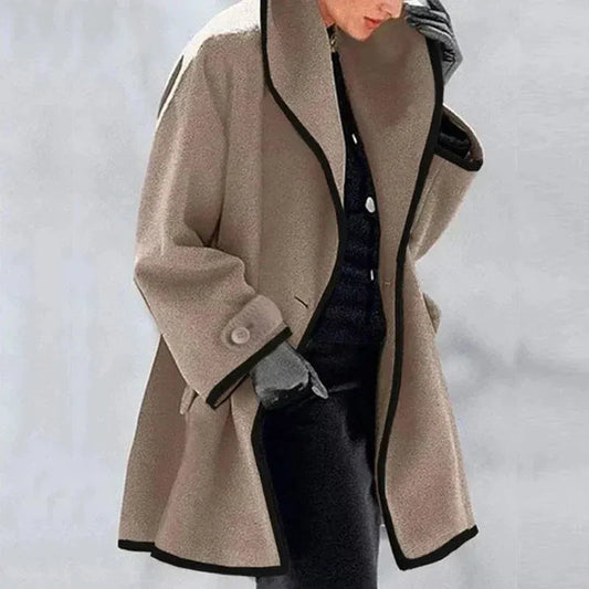 Lässiger Oversize-Kapuzenmantel für Damen mit Knöpfen