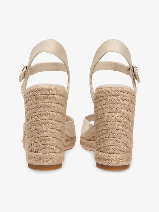 Satin Monogram Wedge Espadrilles