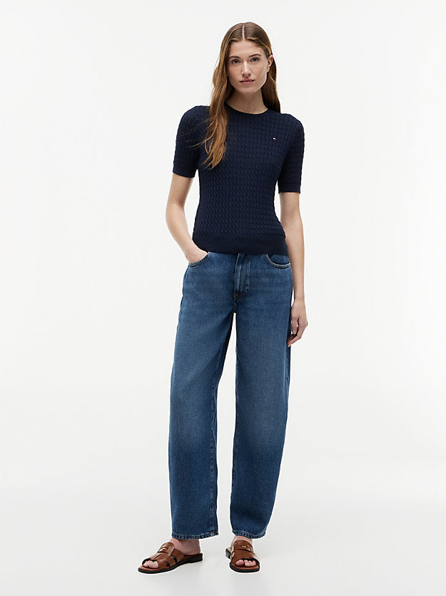 Mid Rise Barrel Leg Jeans