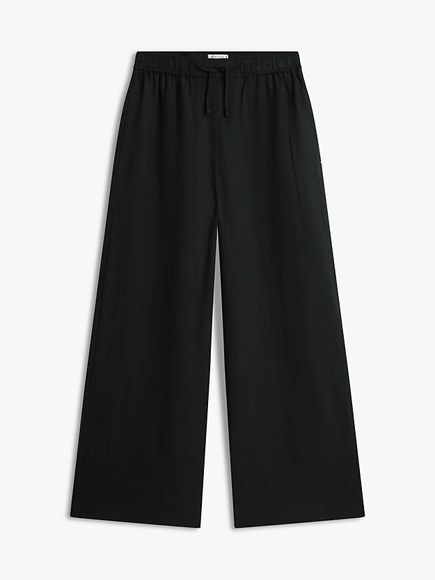 Relaxed Wide Leg Pure Linen Trousers