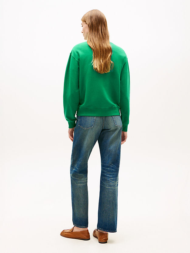 Logo Embroidery Crew Neck Sweatshirt