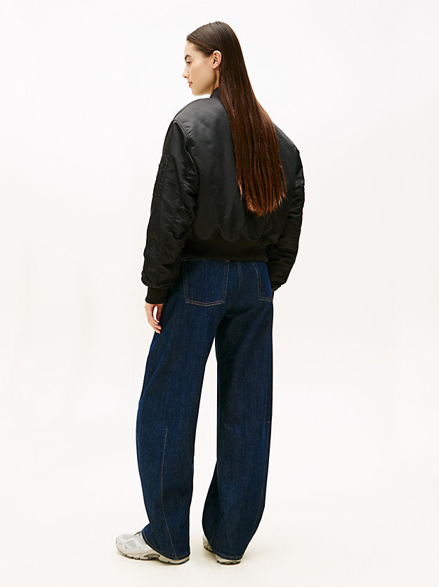 Sleeve Pocket Twill Bomber Jacket