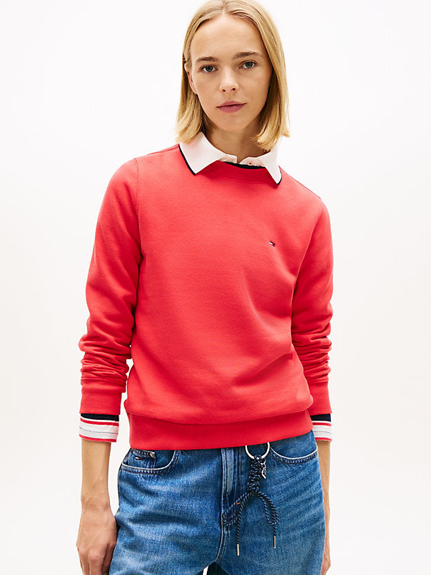 Flag Embroidery Brushed Fleece Sweatshirt