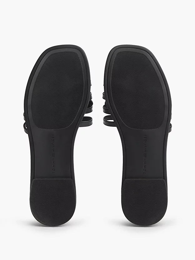 Logo Strap Leather Mules