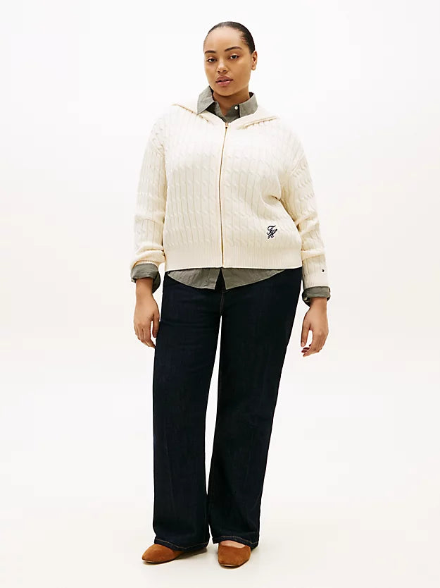 Curve Cable Knit Zip-Thru Hoody