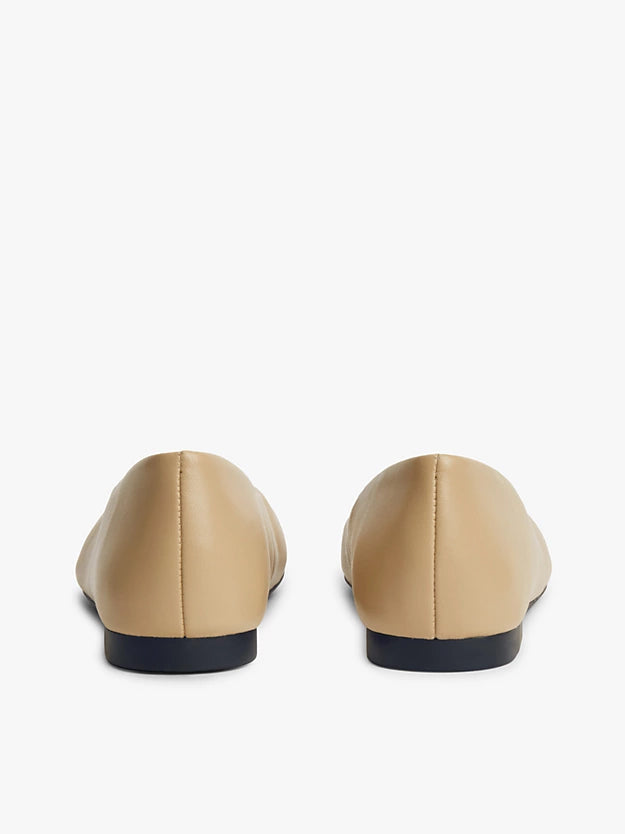 Monogram Plaque Leather Ballerinas