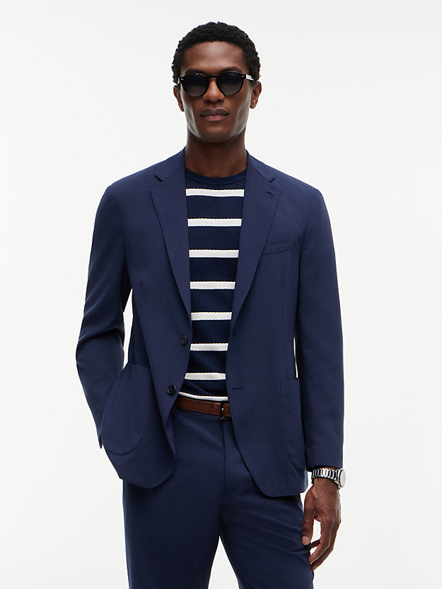 Tech Regular Fit Wool Blend Seersucker Blazer