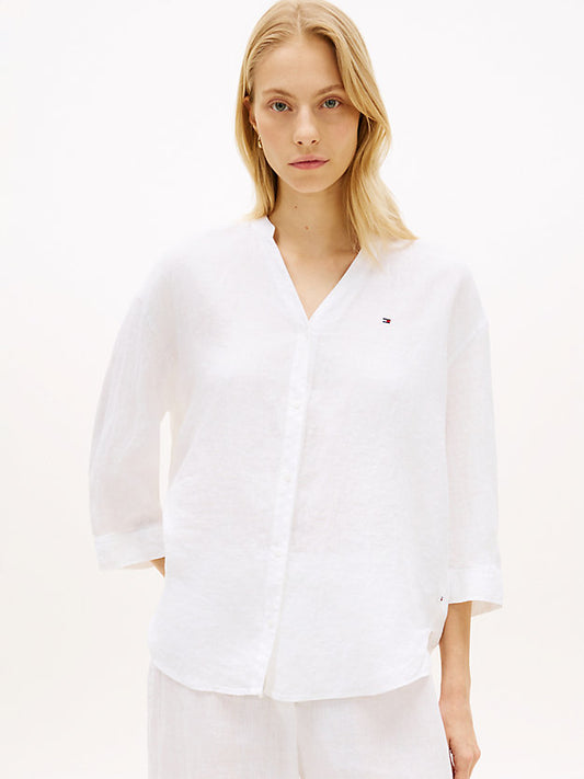 Relaxed Fit Pure Linen Half Sleeve Shirt