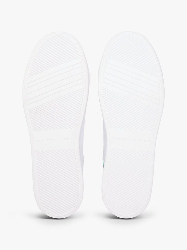 Leather Embossed Logo Cupsole Trainers