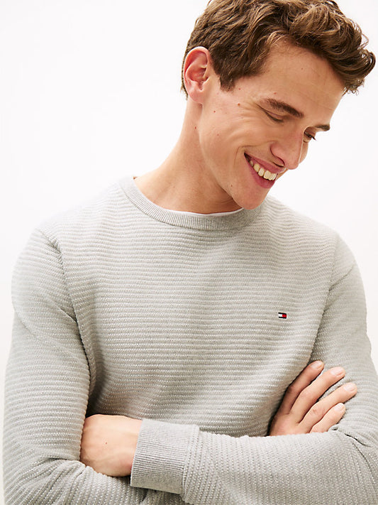 Textured Knit Crew Neck Jumper