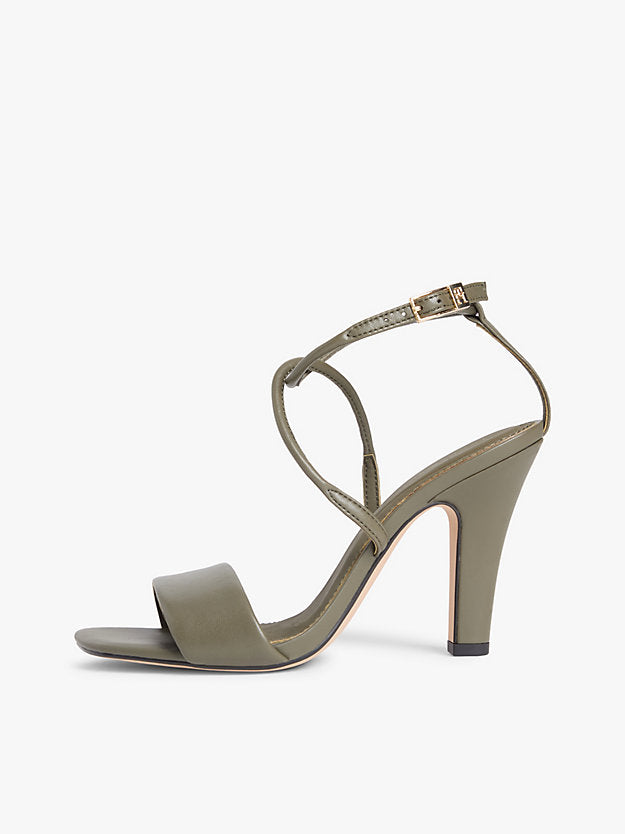 Leather Open Toe High Heels