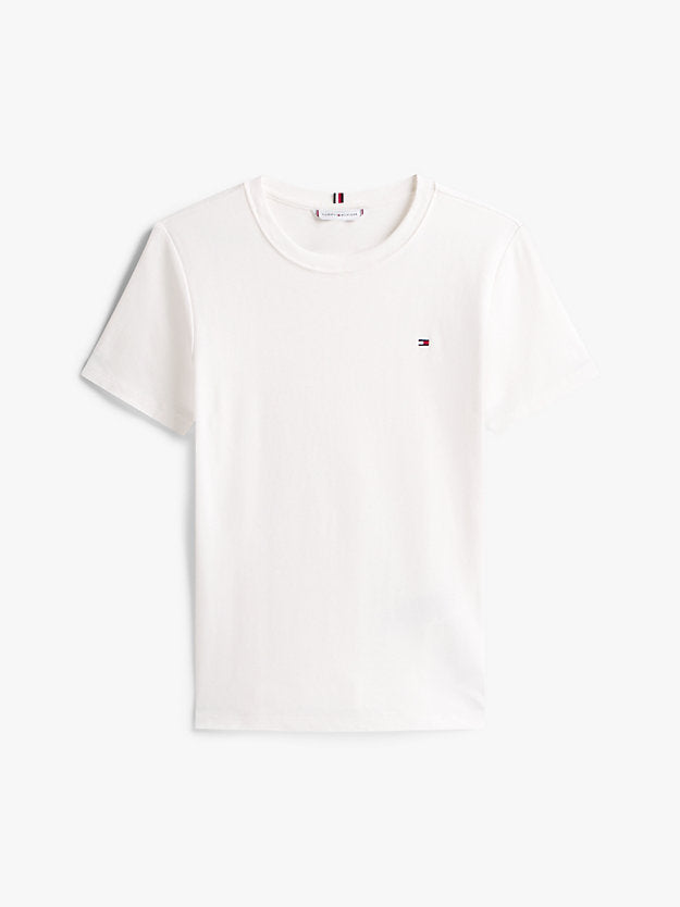 Flag Embroidery Slim Crew Neck T-Shirt
