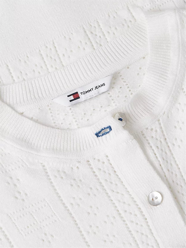 Slim Pointelle Flag Cardigan