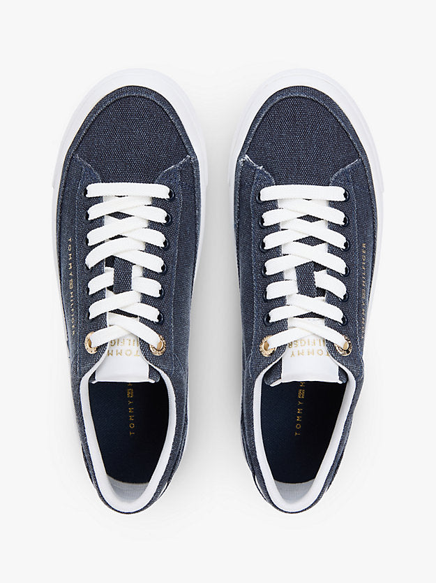 Washed Canvas Platform Trainers
