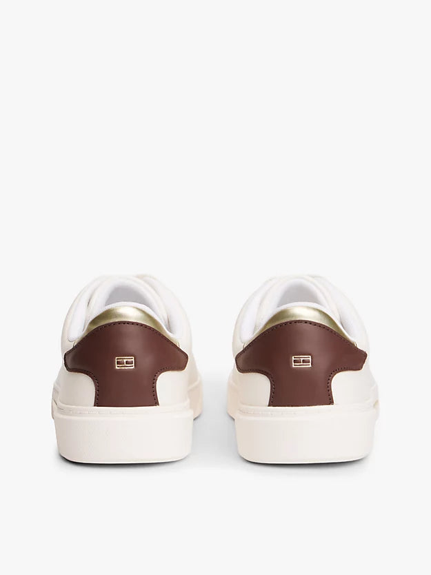 Leather Logo Plaque Court Trainers