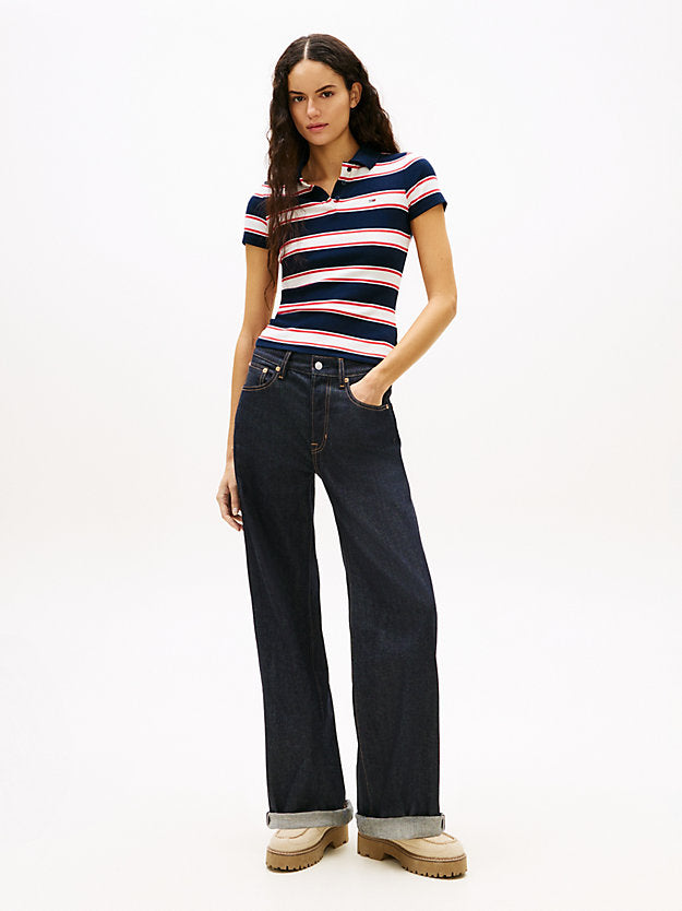 Slim Fit Ribbed Polo Shirt