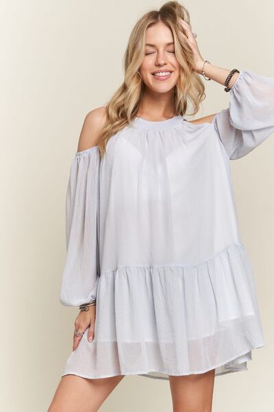 ADORA Mini-Kleid mit Cold-Shoulder- und Ballonärmeln