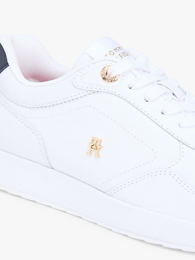 Monogram Plaque Leather Trainers