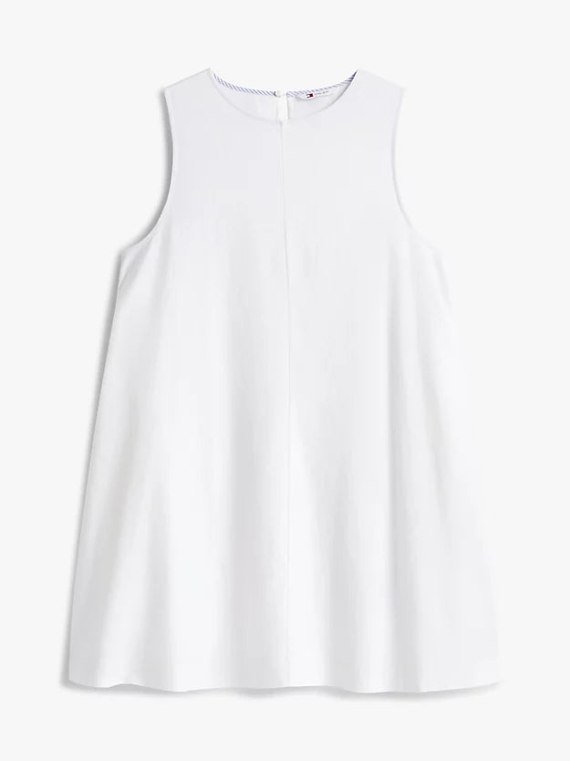 Slim Linen Blend Mini A-Line Dress
