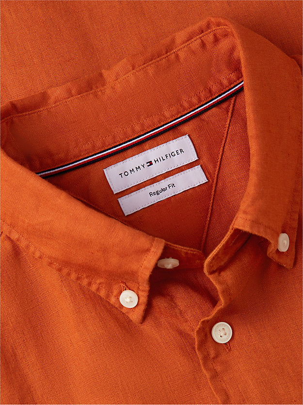 Regular Fit Washed Pure Linen Shirt