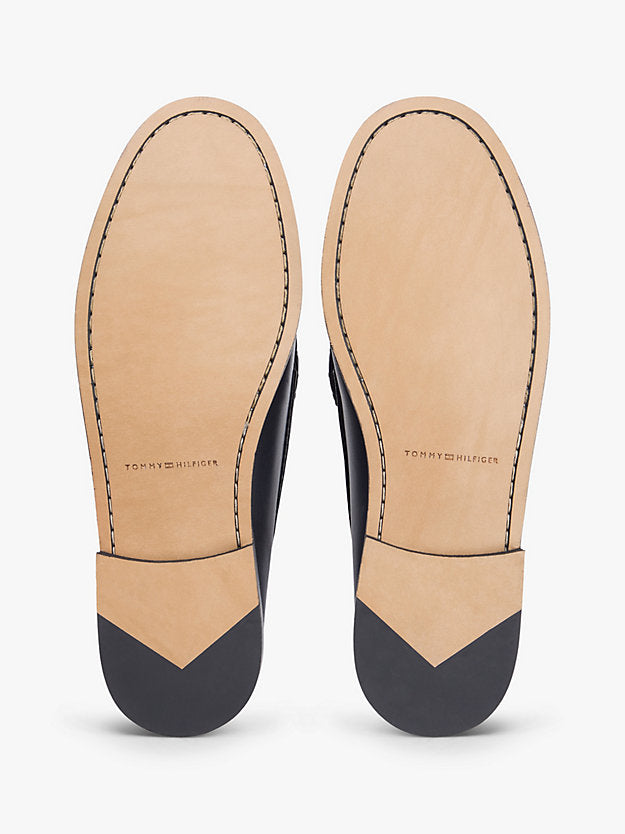 Leather Debossed Logo Loafers