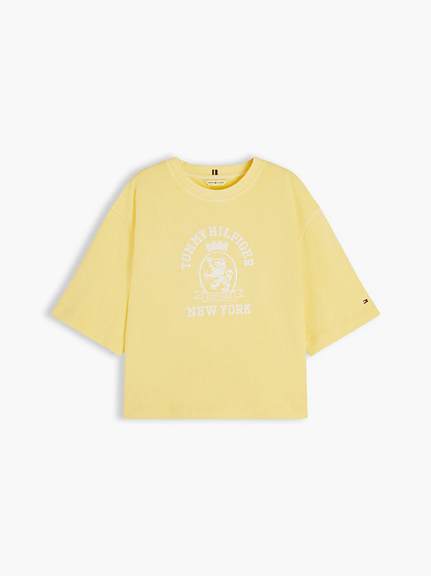 Crest Embroidery Relaxed Washed Jersey T-Shirt