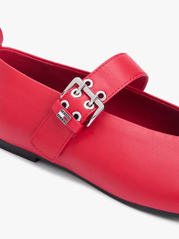 Leather Buckle Ballerinas