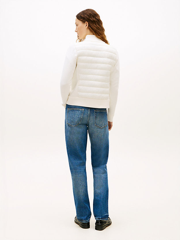 Lightweight Mixed Knit Padded Jacket