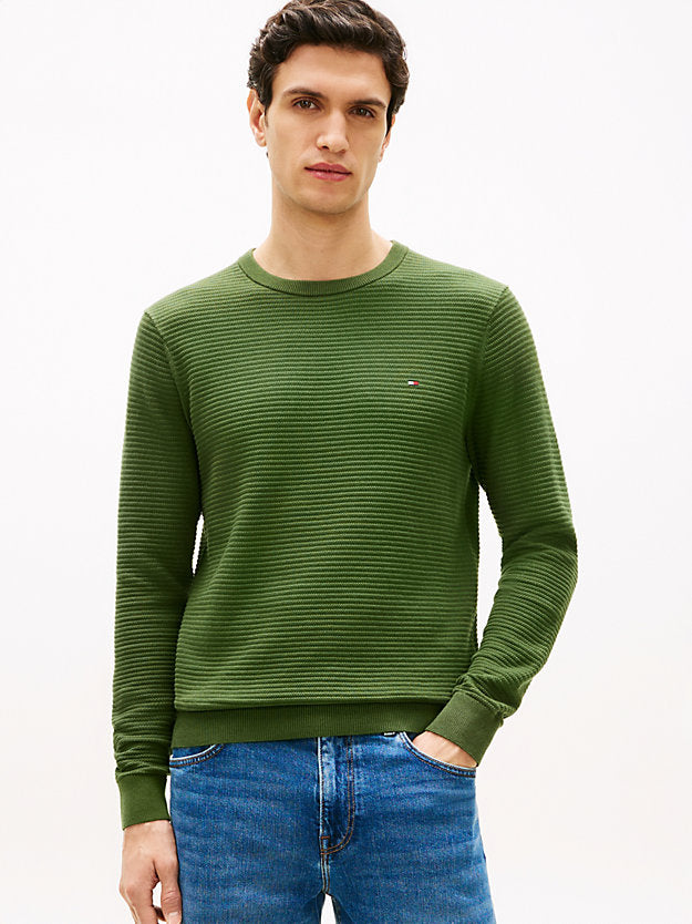 Textured Knit Crew Neck Jumper