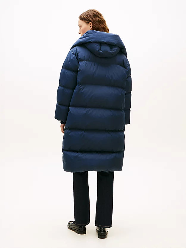 Water Repellent Down Longline Wrap Coat