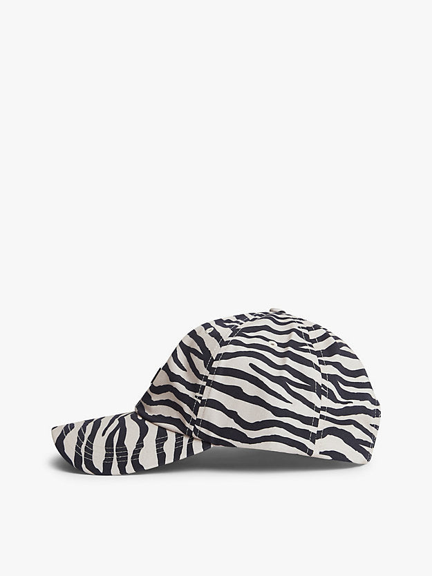 Zebra Print Logo Plaque Baseball Cap