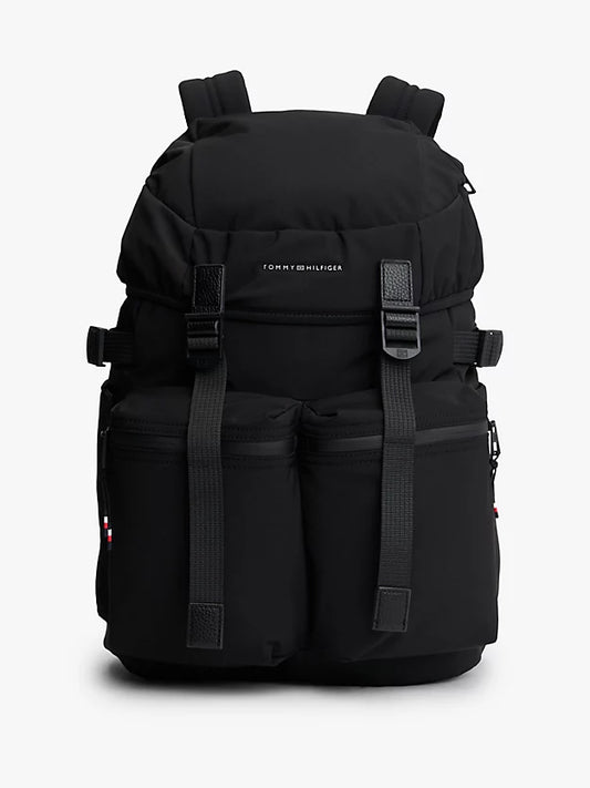 Textile Logo Travel Flap Backpack