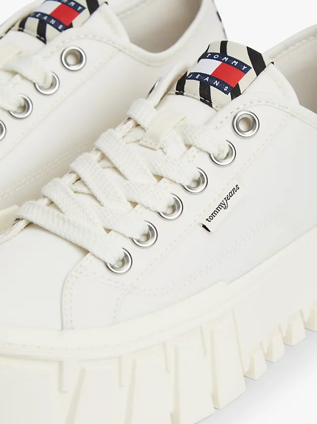 Zebra Print Logo Platform Cupsole Trainers