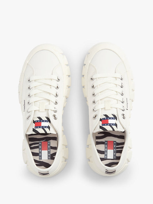 Zebra Print Logo Platform Cupsole Trainers