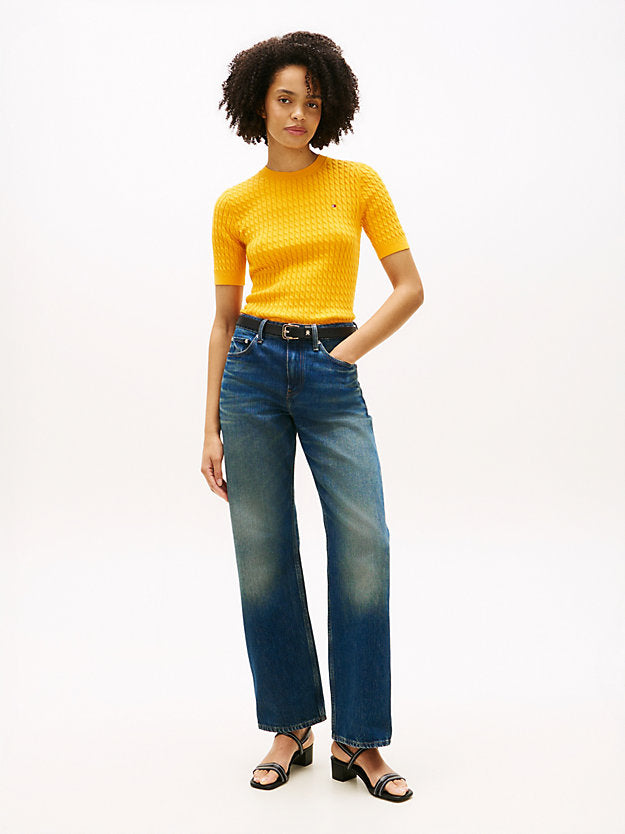 Cable Knit Short Sleeve Jumper