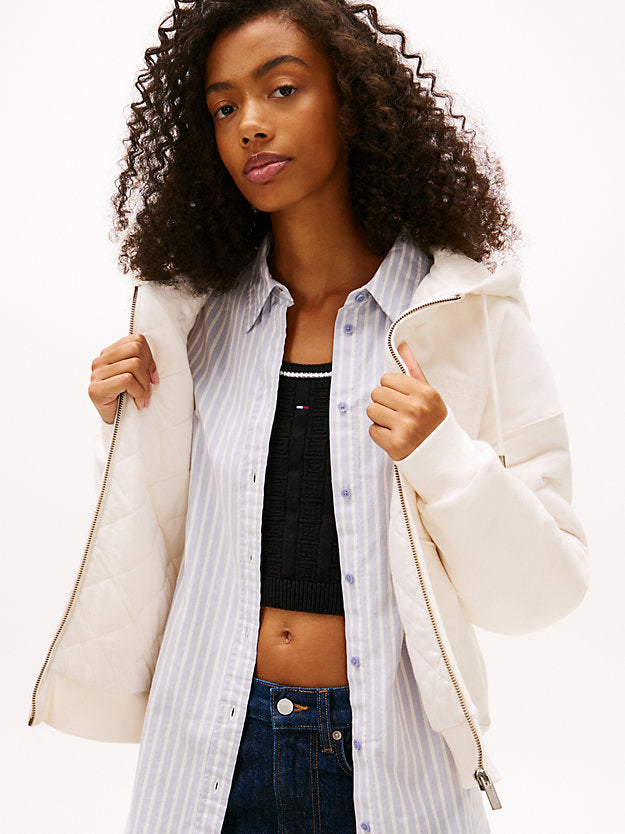 Back Logo Washed Boxy Zip-Thru Hoody