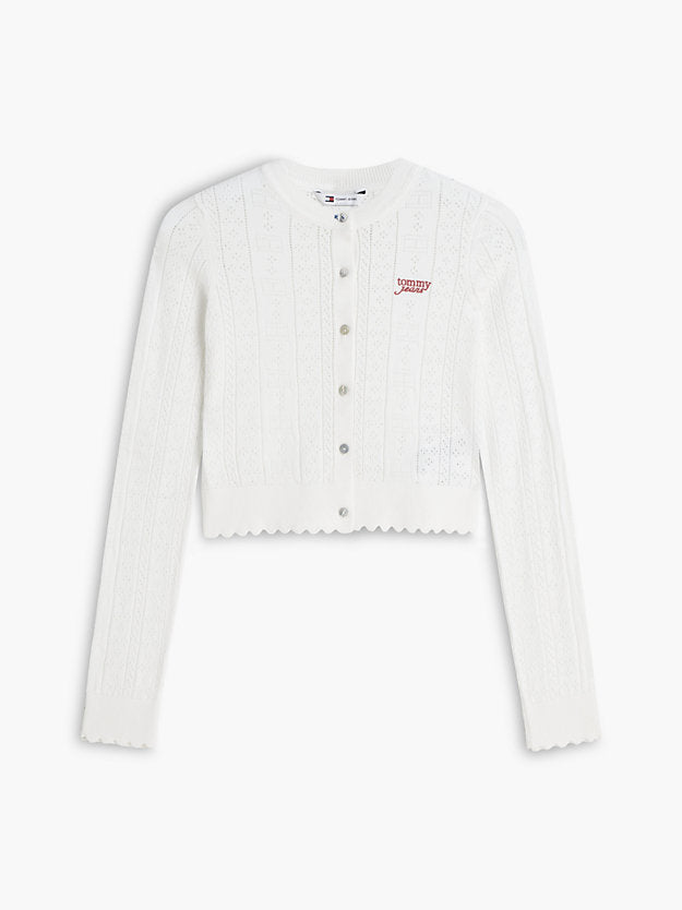 Slim Pointelle Flag Cardigan