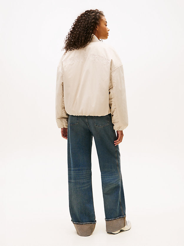 Back Logo Embroidery Bomber Jacket