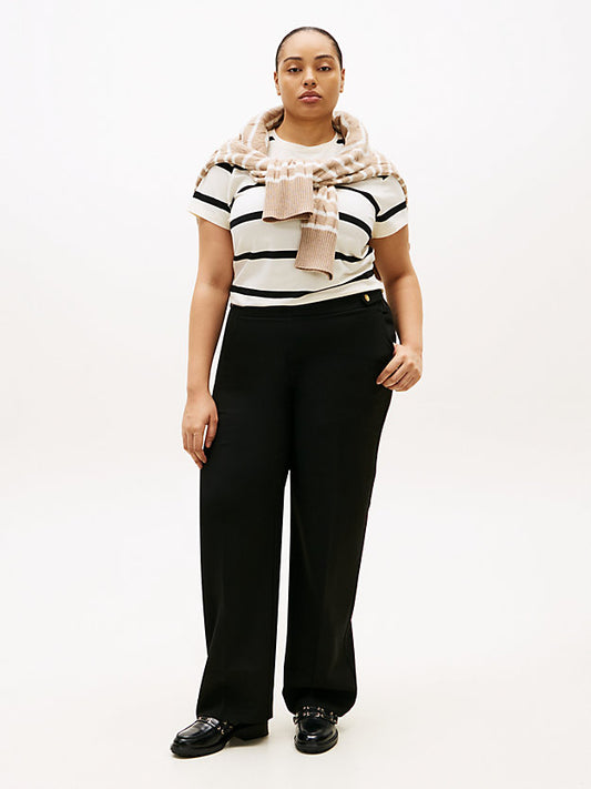 Curve Pressed Crease Straight Leg Trousers