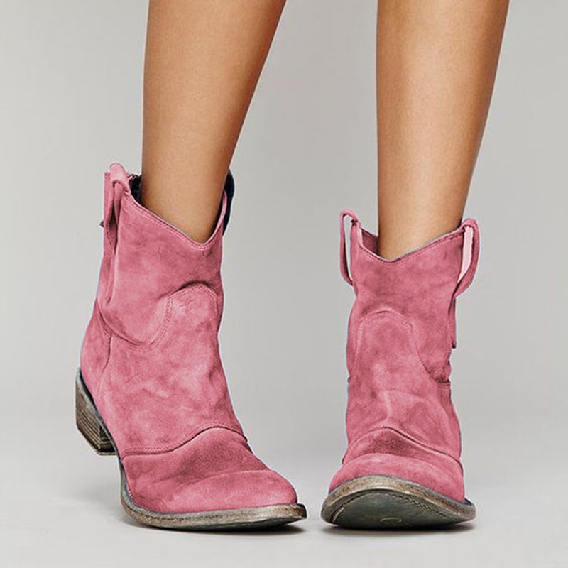 Chaussures Rétro en Cuir à Petit Talon pour Femme
