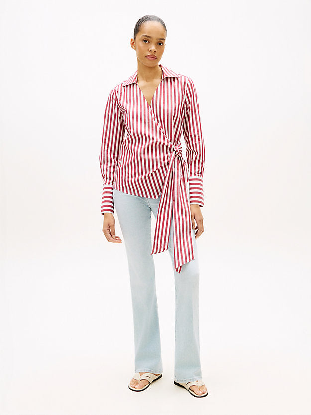 Slim Fit Wrap Knot Poplin Shirt
