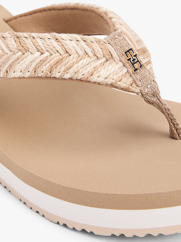 Rope Strap Wedge Flip-Flops