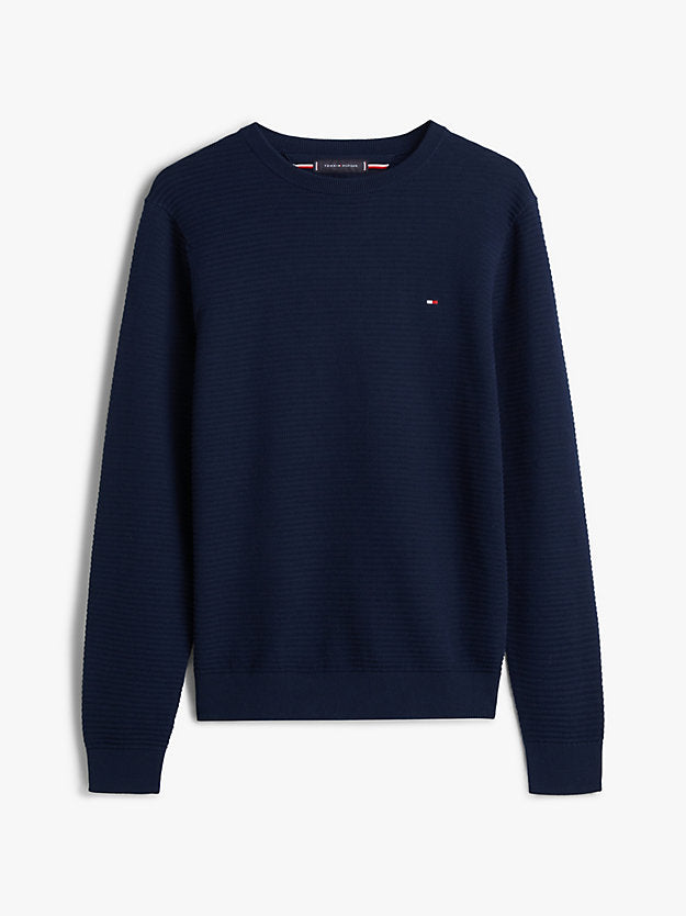 Textured Knit Crew Neck Jumper