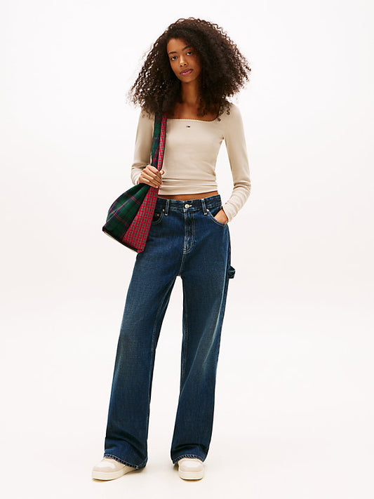 Square Neck Slim Long Sleeve T-Shirt