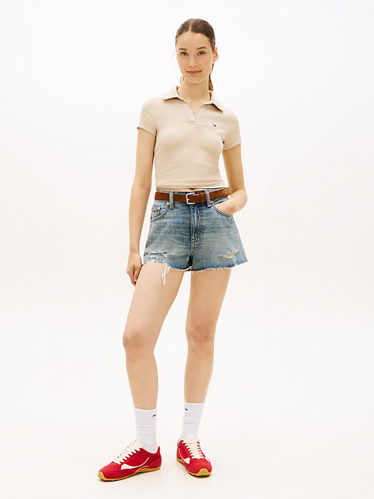 Slim Fit Ribbed Polo Shirt